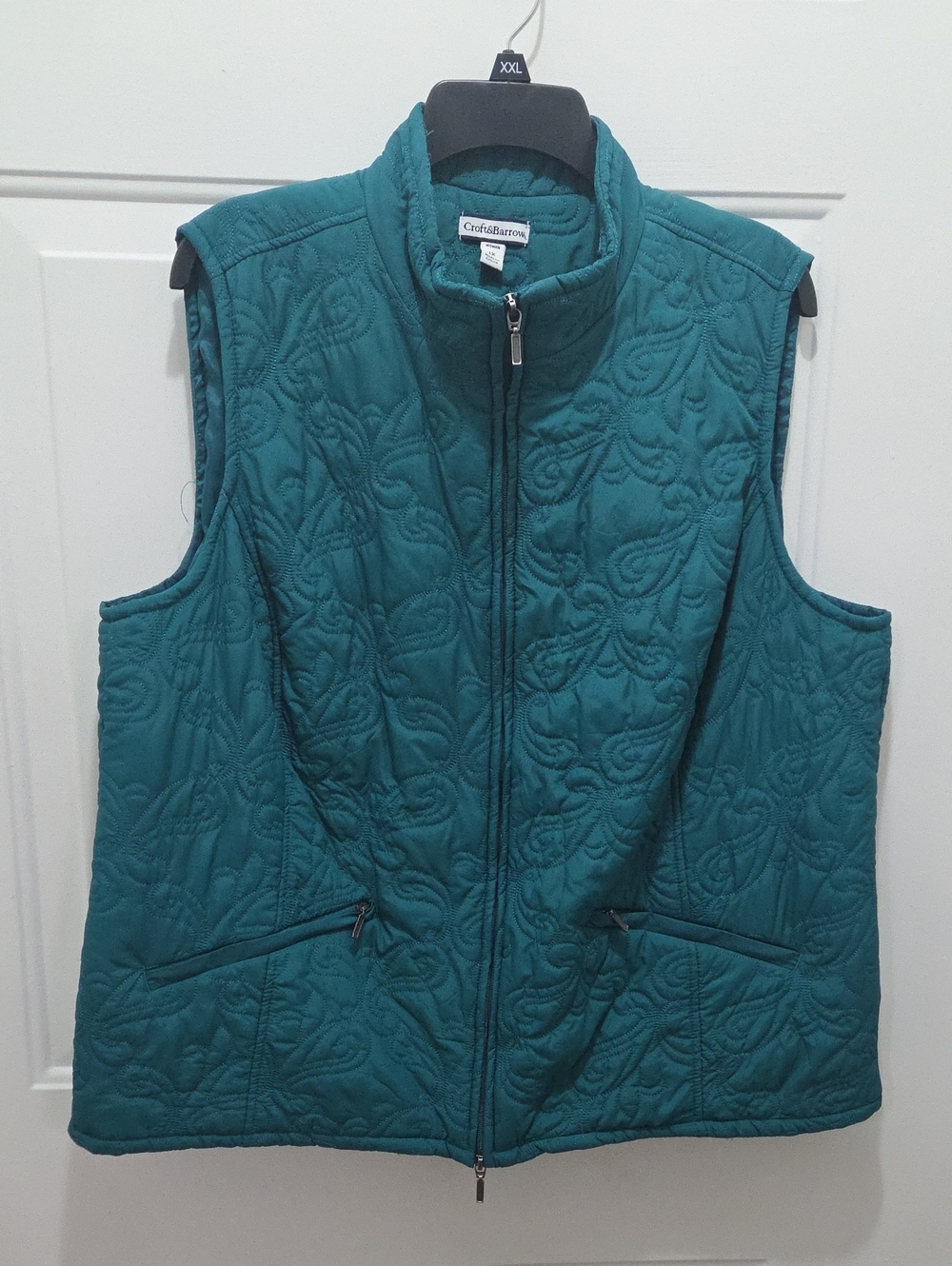 Croft & Barrow Teal Quilted Zip-Front Vest 1X
